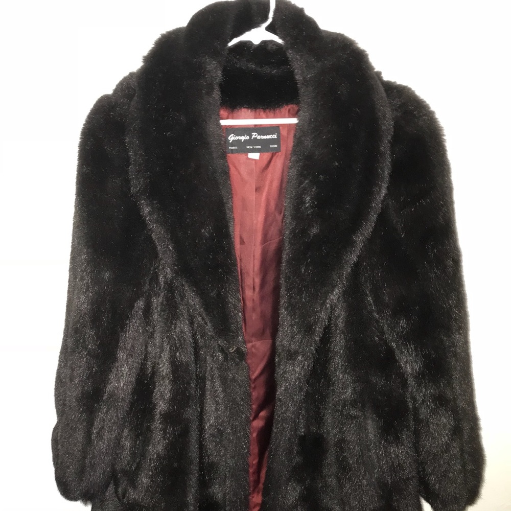 Giorgio Parnucci Faux Fur Black Coat